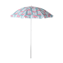 Umbrela soare de plaja / gradina, rotunda, structura metal, multicolor, D 160 cm