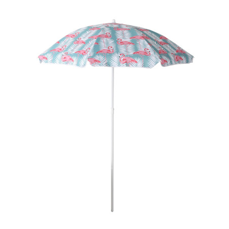 Umbrela soare de plaja / gradina, rotunda, structura metal, multicolor, D 160 cm