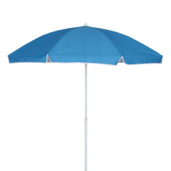 Umbrela soare de plaja / gradina, Sunny, rotunda, structura metal, albastra, D 160 cm
