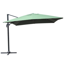 Umbrela soare de terasa / gradina, Grandio Mob Ama, patrata, structura metal, verde, rotatie 360, 300 x 300 cm
