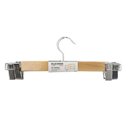 Umerase haine Ella Home, pentru pantaloni, lemn, carlig rotativ, 33 x 12 cm, natur, set 3 bucati