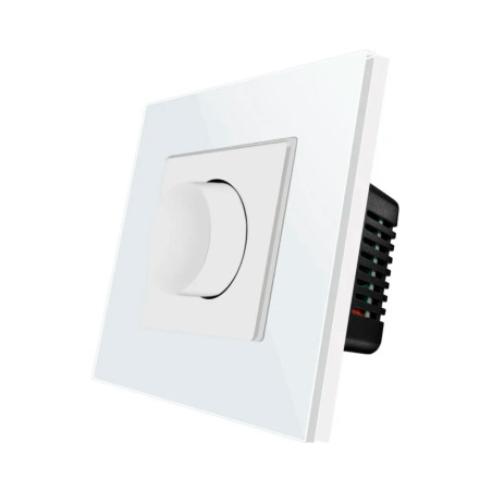 Variator de tensiune Luxion LXD-MP-DM01GF-W, incastrat, 500W, rama din sticla inclusa, alb