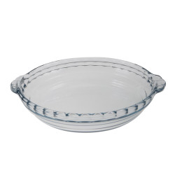 Vas rotund 197BC, cu manere, pentru servirea mesei, sticla termorezistenta, transparent, 22 cm