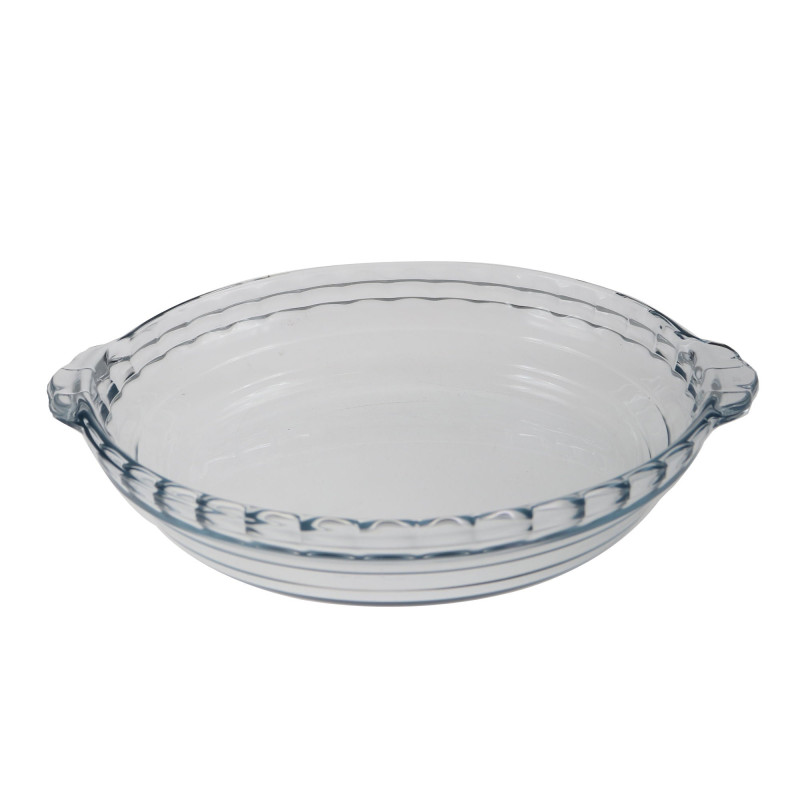 Vas rotund 197BC, cu manere, pentru servirea mesei, sticla termorezistenta, transparent, 22 cm
