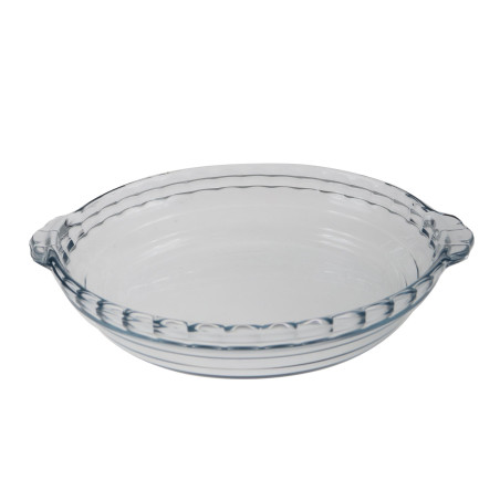 Vas rotund 197BC, cu manere, pentru servirea mesei, sticla termorezistenta, transparent, 22 cm