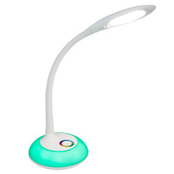 Veioza LED + LED RGB Areon 5.5 W + 2 W, 700 lm, control tactil, 3 trepte de lumina, lumina neutra + multicolora, alba, moderna