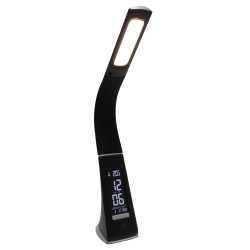 Veioza LED Helen 5W cu display, functie touch, 3 trepte de lumina, neagra, moderna