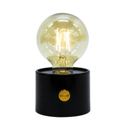 Veioza LED Hoff Phil, 0.8W, 120lm,  lumina calda, dimabila, neagra, alimentare baterii, moderna