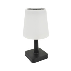 Veioza solara LED Hoff, 0.06W, lumina calda, alb + negru, moderna
