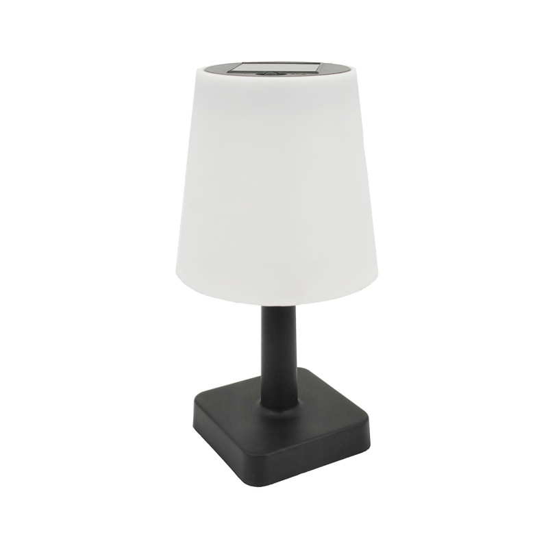 Veioza solara LED Hoff, 0.06W, lumina calda, alb + negru, moderna Veioza solara LED Hoff, 0.06W, lumina calda, alb + negru, moderna