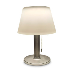 Veioza solara LED Hoff, 0.6W, lumina calda, dimabila, argintiu + alb, moderna