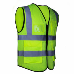 Vesta semnalizare cu banda reflectorizanta, galben neon, marimea L