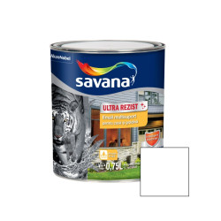 Vopsea acrilica pentru lemn / metal, Savana Ultra Rezist, interior / exterior, pe baza de apa, alb, 0.75 L