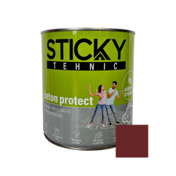 Vopsea acrilica pentru lemn / metal, Sticky Tehnic beton protect, interior / exterior, rosu cardinal, 2.5 L