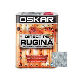 Vopsea alchidica Direct pe rugina Oskar, interior / exterior, argintiu - lovitura de ciocan, 2.5 L