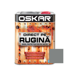 Vopsea alchidica Direct pe rugina Oskar, interior / exterior, argintiu metalizat, 2.5 L