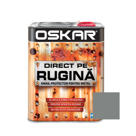 Vopsea alchidica Direct pe rugina Oskar, interior / exterior, argintiu metalizat, 2.5 L
