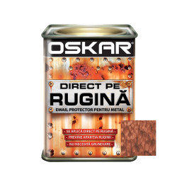 Vopsea alchidica Direct pe rugina Oskar, interior / exterior, maro ciocolatiu - lovitura de ciocan, 0.5 L