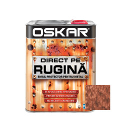 Vopsea alchidica Direct pe rugina Oskar, interior / exterior, maro ciocolatiu - lovitura de ciocan, 2.5 L