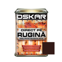 Vopsea alchidica Direct pe rugina Oskar, interior / exterior, maro ciocolatiu mat, 0.5 L