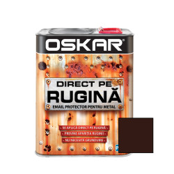 Vopsea alchidica Direct pe rugina Oskar, interior / exterior, maro ciocolatiu mat, 2.5 L