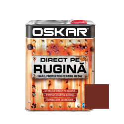 Vopsea alchidica Direct pe rugina Oskar, interior / exterior, maro roscat lucios, 2.5 L