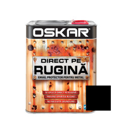 Vopsea alchidica Direct pe rugina Oskar, interior / exterior, negru lucios, 2.5 L