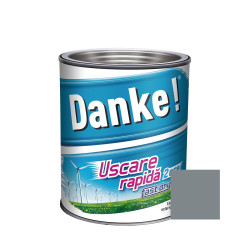 Vopsea alchidica pentru lemn / metal, Danke! Uscare Rapida, interior / exterior, gri metal, 0.75 L