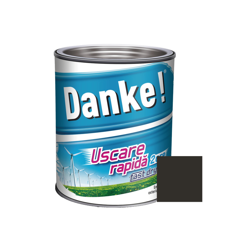 Vopsea alchidica pentru lemn / metal, Danke! Uscare Rapida, interior / exterior, negru, 0.75 L Vopsea alchidica pentru lemn / metal, Danke! Uscare Rapida, interior / exterior, negru, 0.75 L