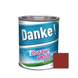 Vopsea alchidica pentru lemn / metal, Danke! Uscare Rapida, interior / exterior, rosu inchis, 0.75 L