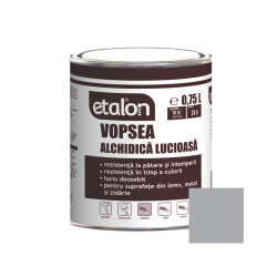 Vopsea alchidica pentru lemn / metal, Etalon, interior / exterior, gri, 0.75 L