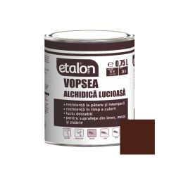 Vopsea alchidica pentru lemn / metal, Etalon, interior / exterior, maro inchis / maro terra, 0.75 L