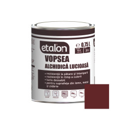 Vopsea alchidica pentru lemn / metal, Etalon, interior / exterior, visiniu, 0.75 L