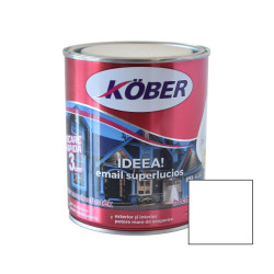 Vopsea alchidica pentru lemn / metal, Kober Ideea, interior / exterior, alb, 0.75 L