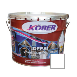 Vopsea alchidica pentru lemn / metal, Kober Ideea, interior / exterior, alb, 10 L