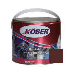 Vopsea alchidica pentru lemn / metal, Kober Ideea, interior / exterior, brun RAL 8017, 2.5 L