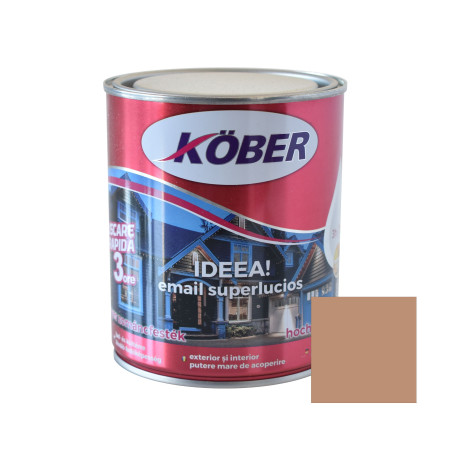 Vopsea alchidica pentru lemn / metal, Kober Ideea, interior / exterior, cafeniu, 0.75 L