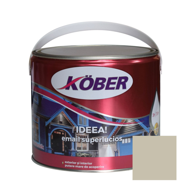 Vopsea alchidica pentru lemn / metal, Kober Ideea, interior / exterior, crem ivoire, 2.5 L