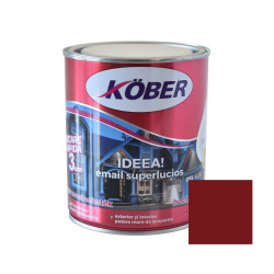 Vopsea alchidica pentru lemn / metal, Kober Ideea, interior / exterior, grena, 0.75 L