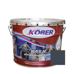 Vopsea alchidica pentru lemn / metal, Kober Ideea, interior / exterior, gri antracit, 10 L