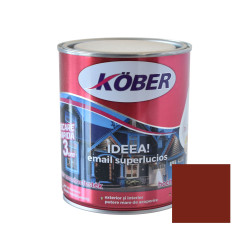 Vopsea alchidica pentru lemn / metal, Kober Ideea, interior / exterior, maro, 0.75 L