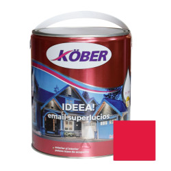 Vopsea alchidica pentru lemn / metal, Kober Ideea, interior / exterior, rosu, 4 L
