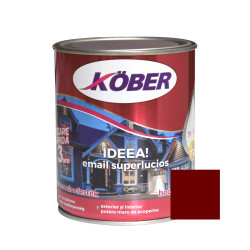Vopsea alchidica pentru lemn / metal, Kober Ideea, interior / exterior, rosu vin, 0.75 L