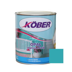 Vopsea alchidica pentru lemn / metal, Kober Opal, interior / exterior, turcoaz RAL5018, 0.75 L