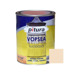 Vopsea alchidica pentru lemn / metal, lucioasa, Pitura, interior / exterior, crem perla, 0.6 L