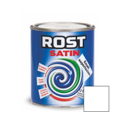 Vopsea alchidica pentru lemn / metal, Rost Satin, interior / exterior, alb, 0.6 L