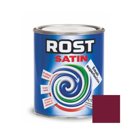 Vopsea alchidica pentru lemn / metal, Rost Satin, interior / exterior, grena, 0.6 L