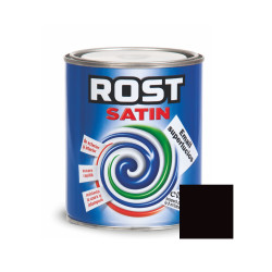 Vopsea alchidica pentru lemn / metal, Rost Satin, interior / exterior, negru, 0.6 L