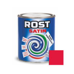 Vopsea alchidica pentru lemn / metal, Rost Satin, interior / exterior, rosu, 0.6 L