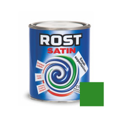 Vopsea alchidica pentru lemn / metal, Rost Satin, interior / exterior, verde mugur brad, 0.6 L